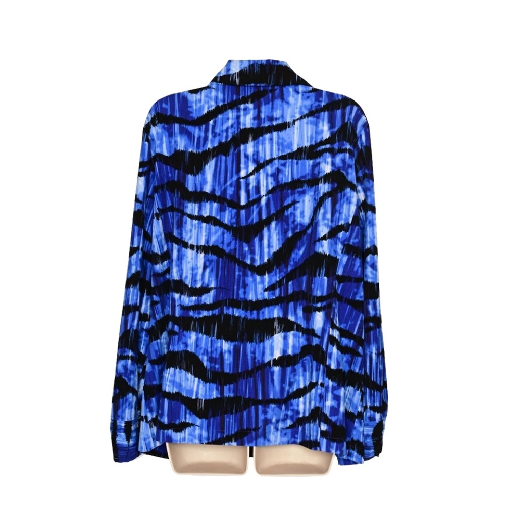 CHICO'S ZENERGY Active Wear  
Vibrant Bright Blue & Black Jacket 3/ XL - Picture 7 of 10